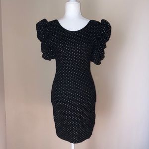 UO Black & Silver Dot Mini Dress